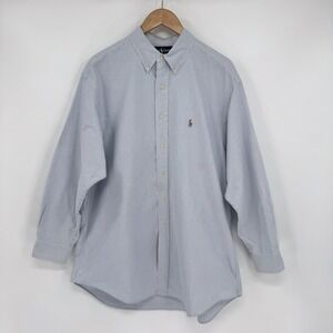 Ralph Lauren Blue/White Yarmouth Striped Button Down Long Sleeve Men's Shirt